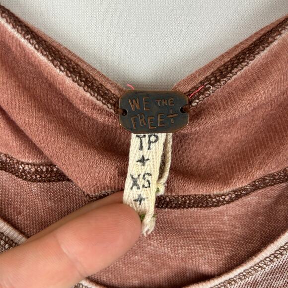 We the Free People Macchiato Scoop Neck Top Blouse Long Sleeve Women's Size XS - Picture 4 of 11